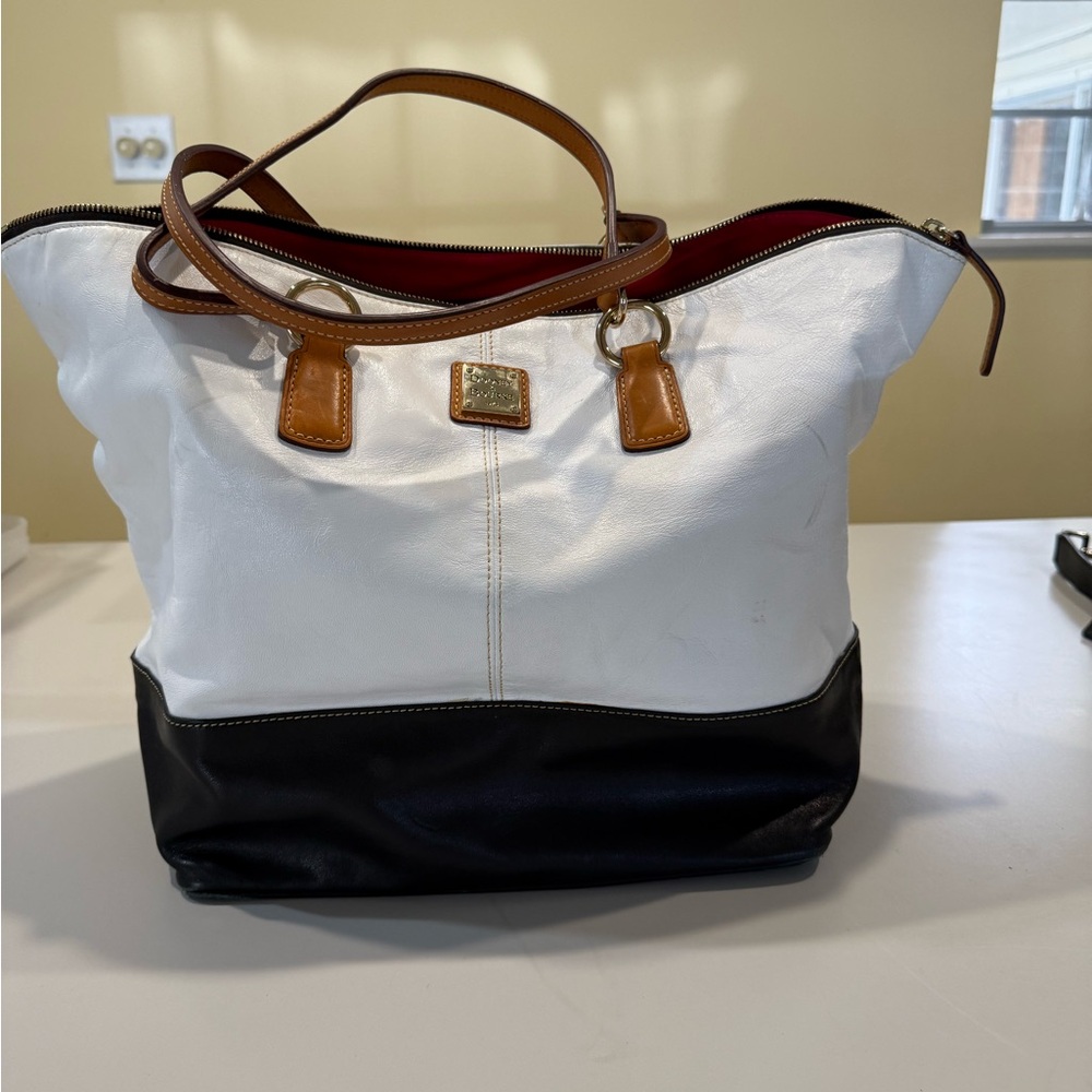 Stylish White and Black Tote Bag